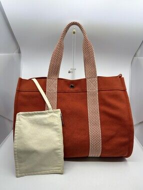 Hermes Fourre Tout MM Toile H Canvas With Palladium Pladed